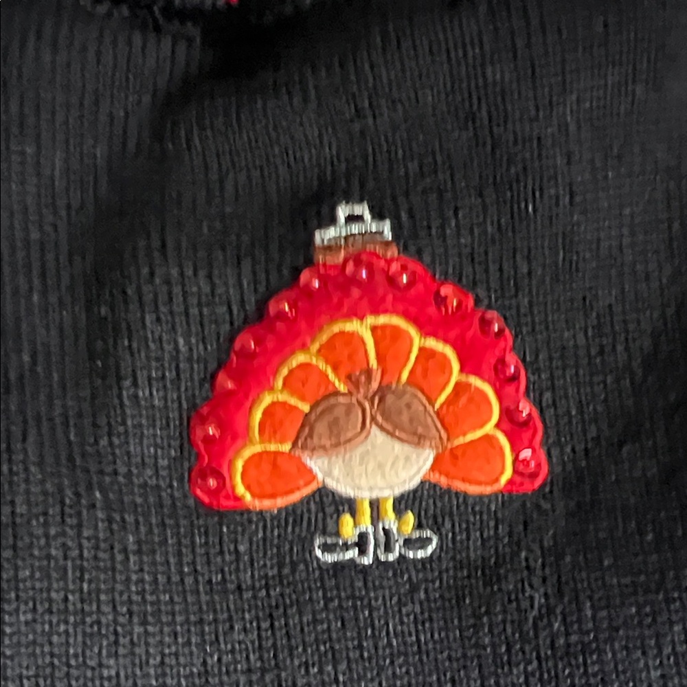 Black Cardigan with Thanksgiving Embroidery - Picture 10 of 10